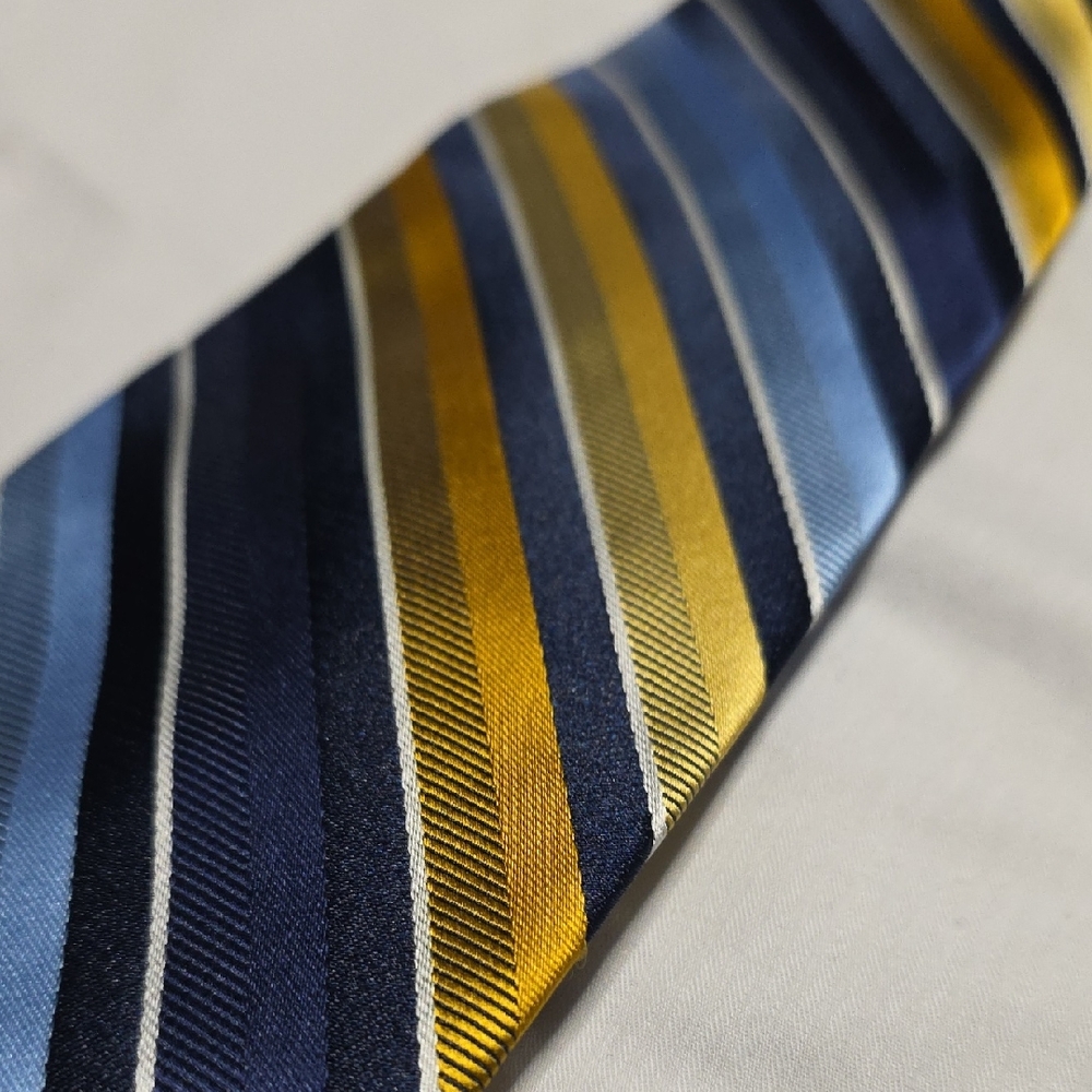 Stacy Adams Blue and Gold Striped Tie
